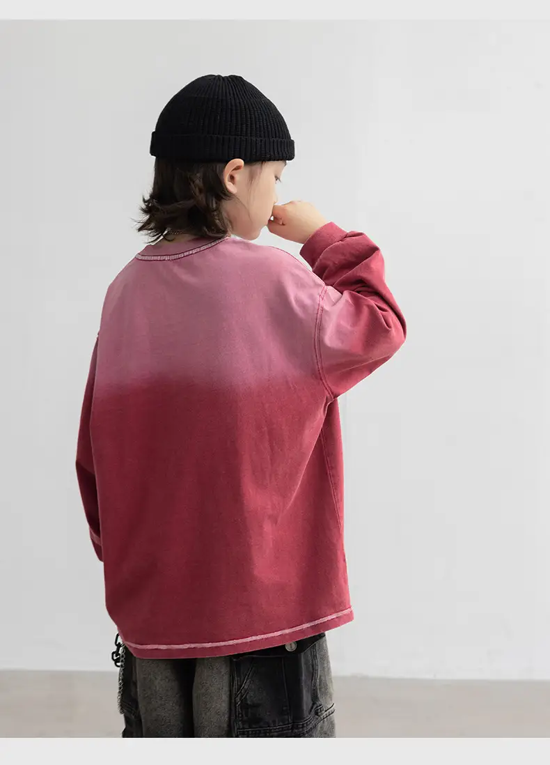 Boys Long Sleeve T-Shirt Pink Gradient 2026 — feature 13