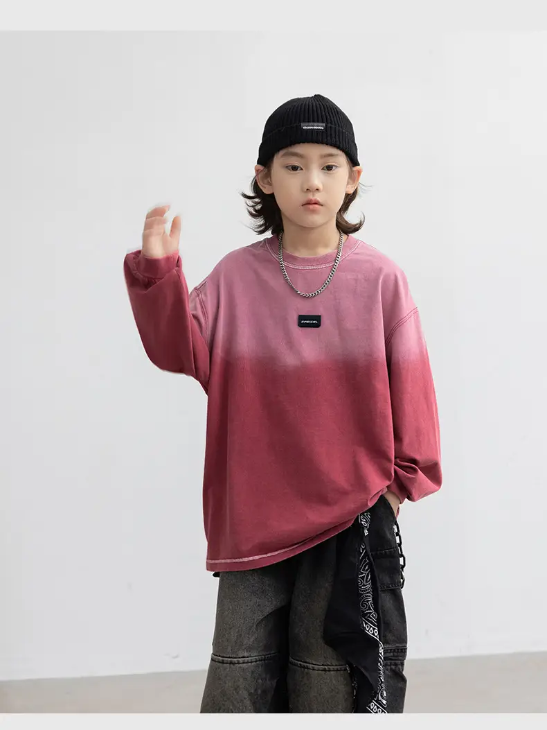 Boys Long Sleeve T-Shirt Pink Gradient 2026 — feature 14