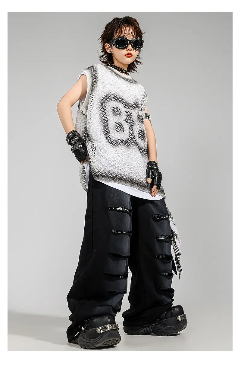 Kids Hip Hop Streetwear Set Sleeveless T-Shirt Pants — feature 9