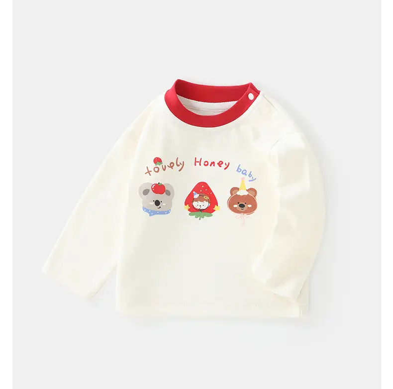 Duuduu Baby Long Sleeve T-Shirt White Red 2025 — feature 13