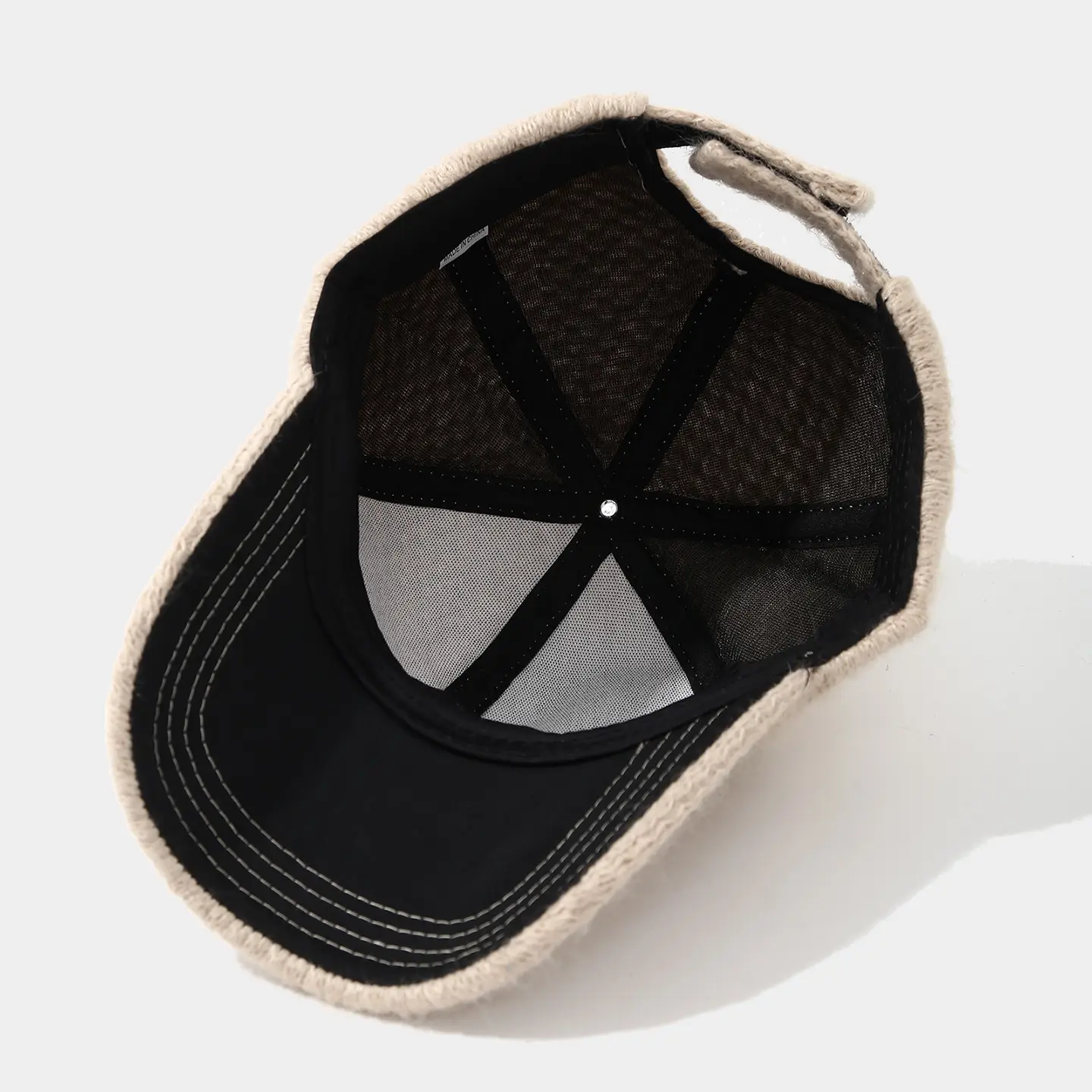 Autumn Winter Knitted Baseball Cap Solid Beige — feature 11