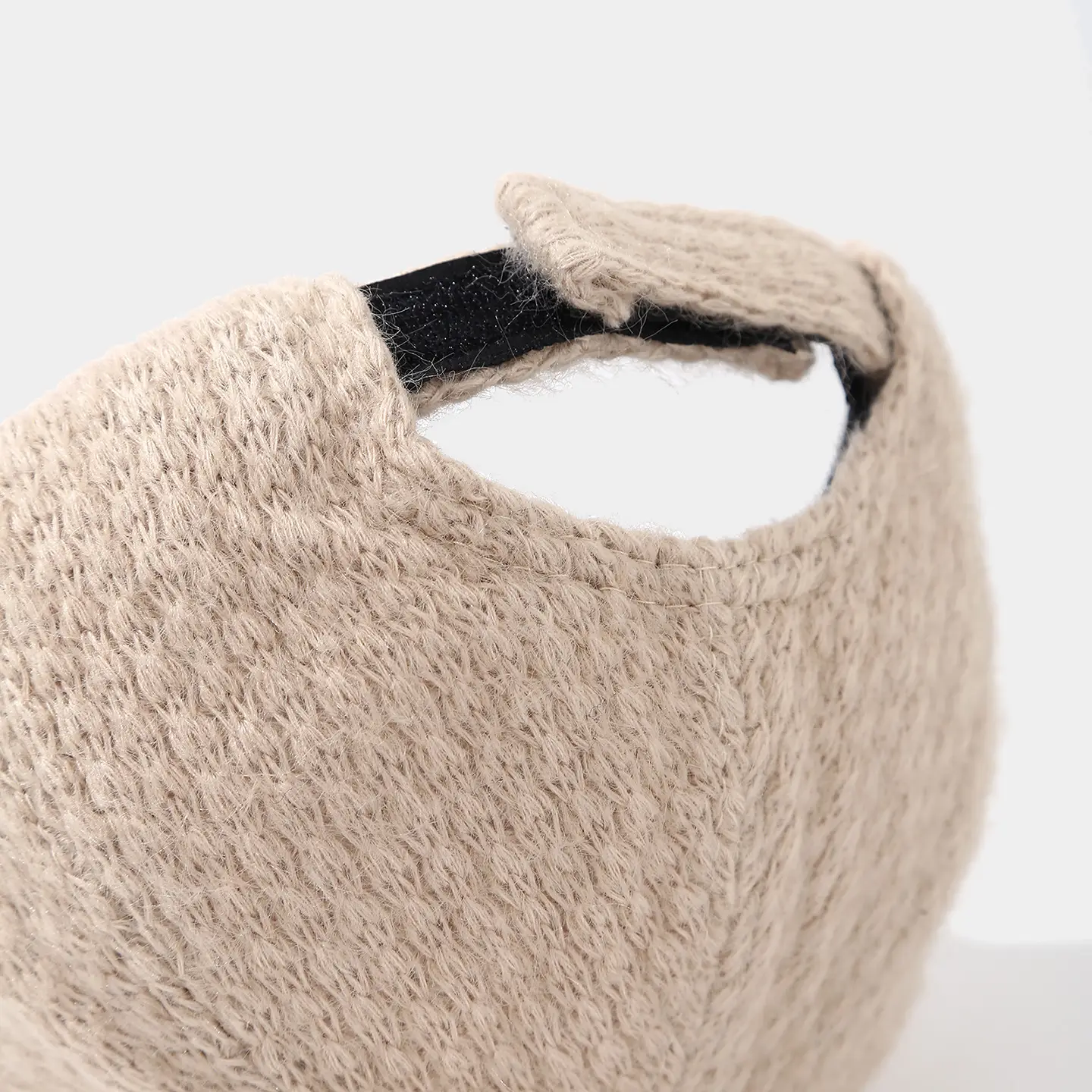Autumn Winter Knitted Baseball Cap Solid Beige — feature 12