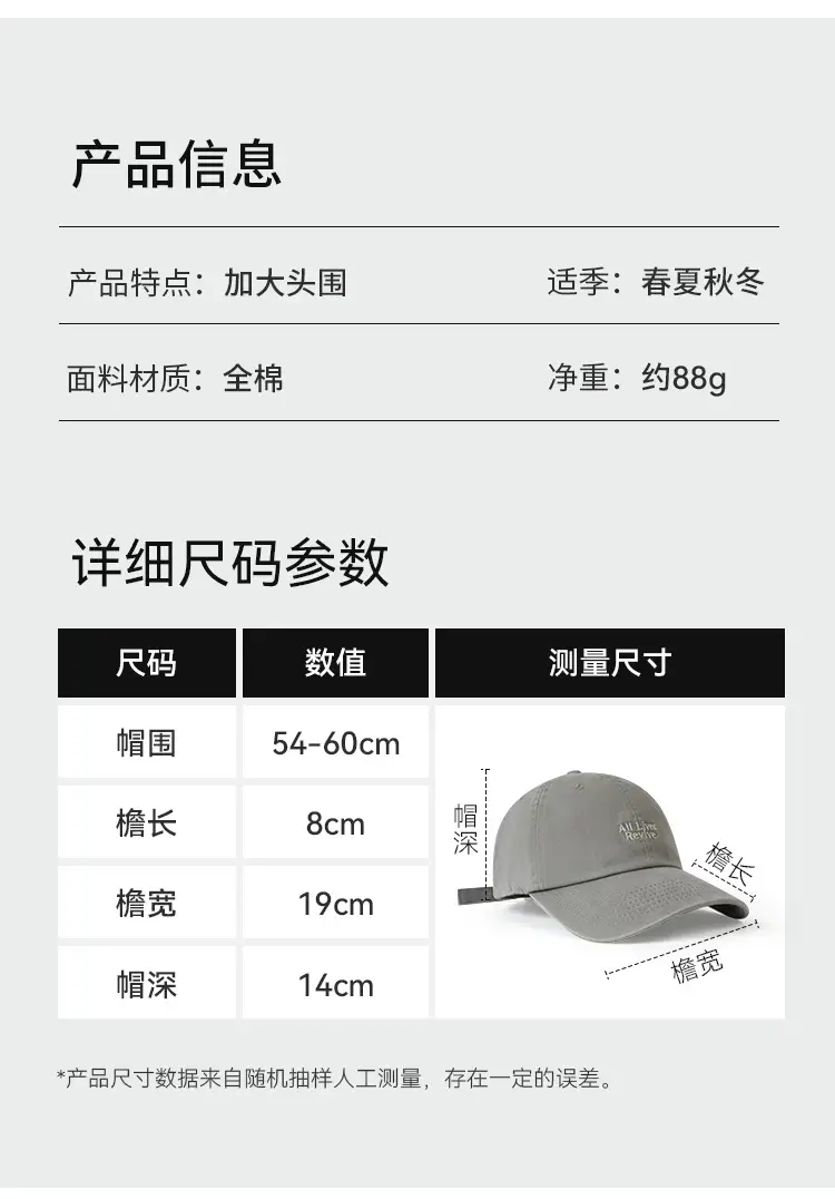 Japanese Style Gray Baseball Cap with Letter Embroidery — feature 2