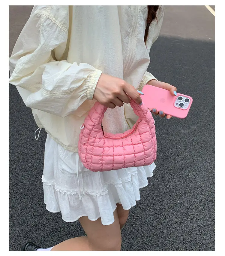 Pink Waffle Crossbody Phone Bag for Women — feature 14