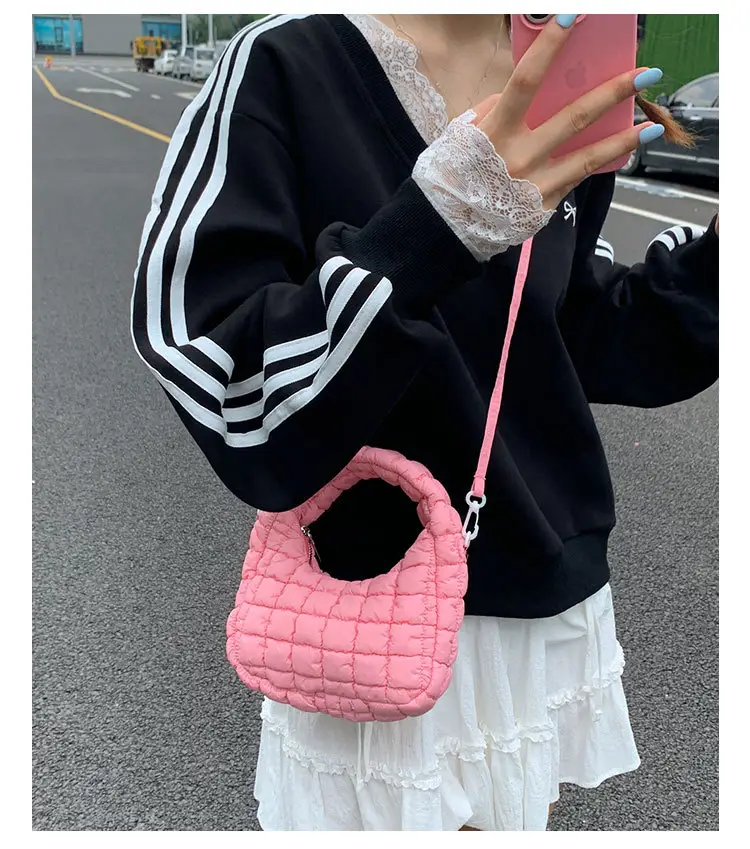 Pink Waffle Crossbody Phone Bag for Women — feature 23