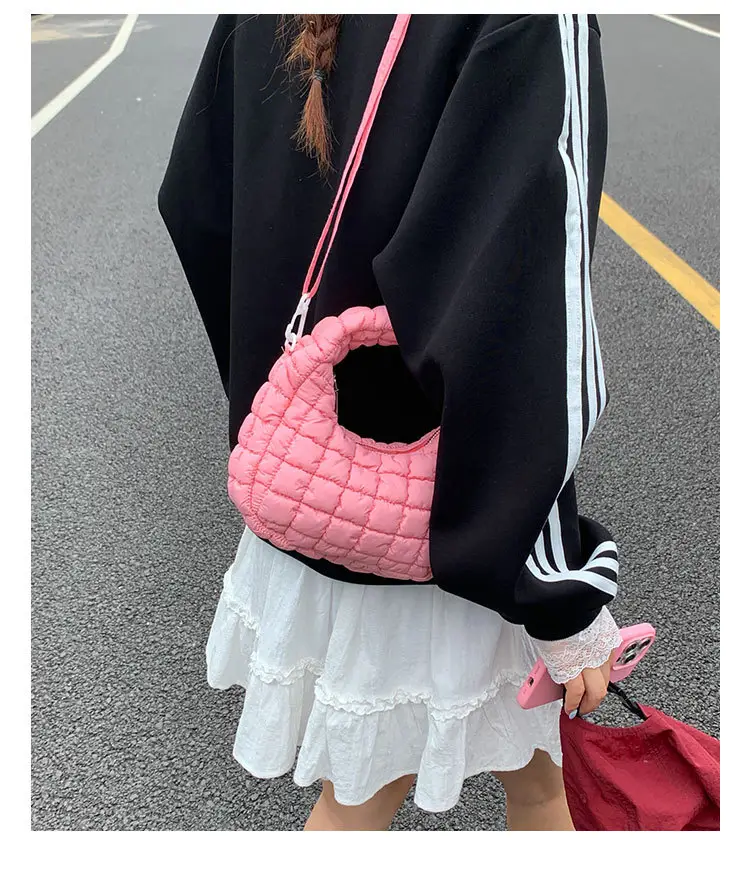 Pink Waffle Crossbody Phone Bag for Women — feature 25