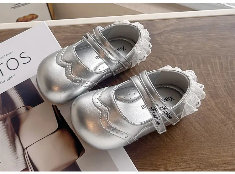 Girls' Black Lace Flat Shoes 2025 Summer — feature 10