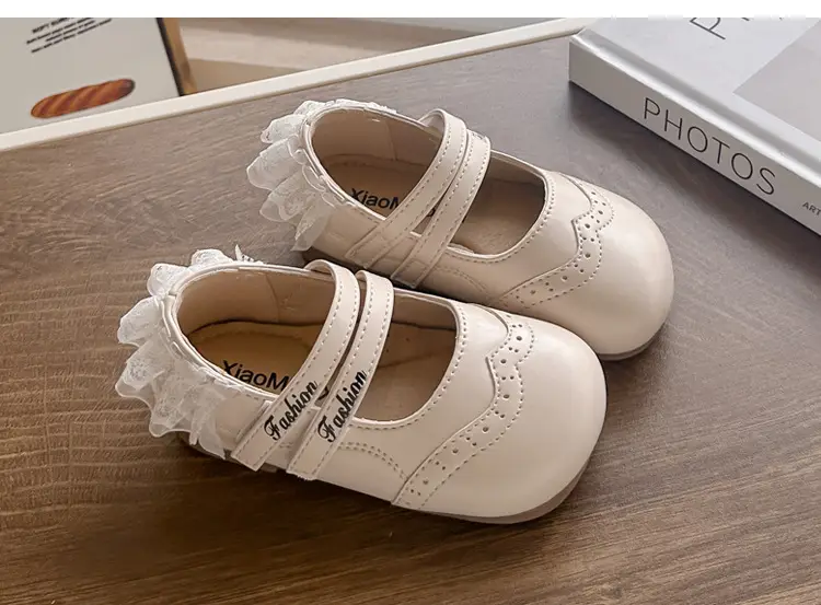 Girls' Black Lace Flat Shoes 2025 Summer — feature 13