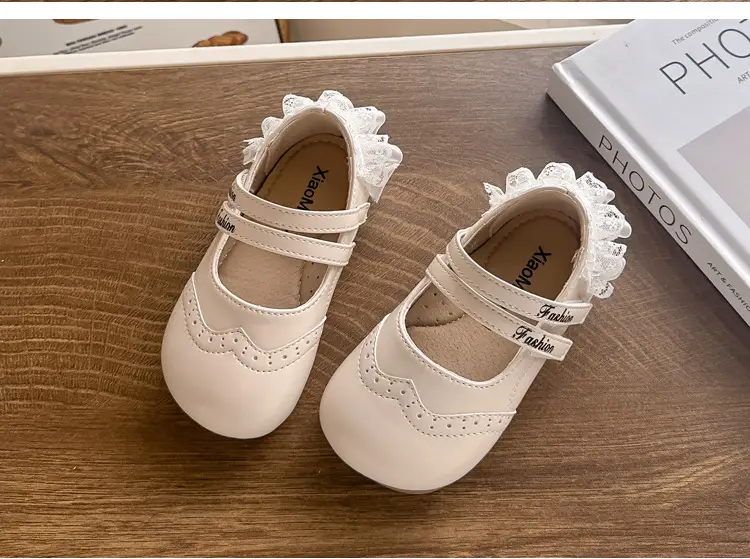 Girls' Black Lace Flat Shoes 2025 Summer — feature 14
