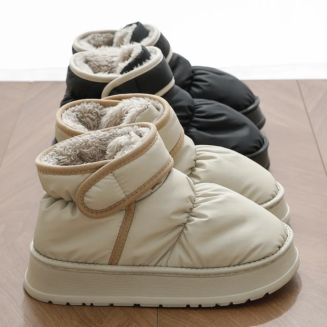 Women's New Winter High-Top Waterproof Snow Boots for Home Indoor Thick-Soled Non-Slip Fleece-Lined Thickeneded Comfortable Cotton Shoes for Men
