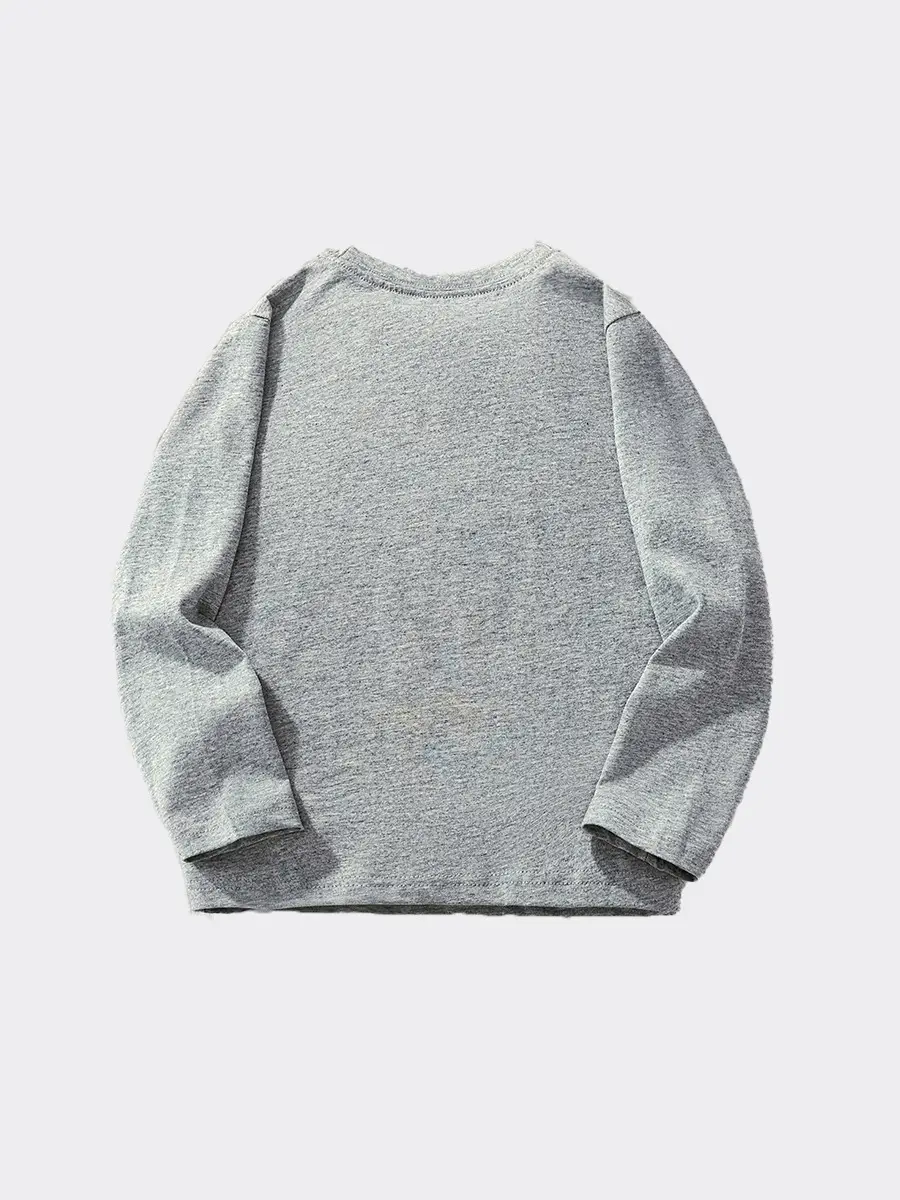 Kids Grey Dinosaur Print Long Sleeve T-Shirt - Image 4
