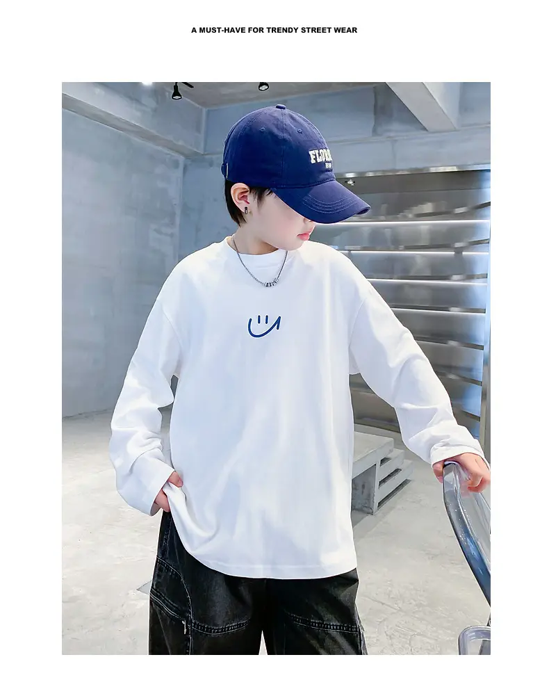 Men White Long Sleeve T-Shirt with Logo — feature 2