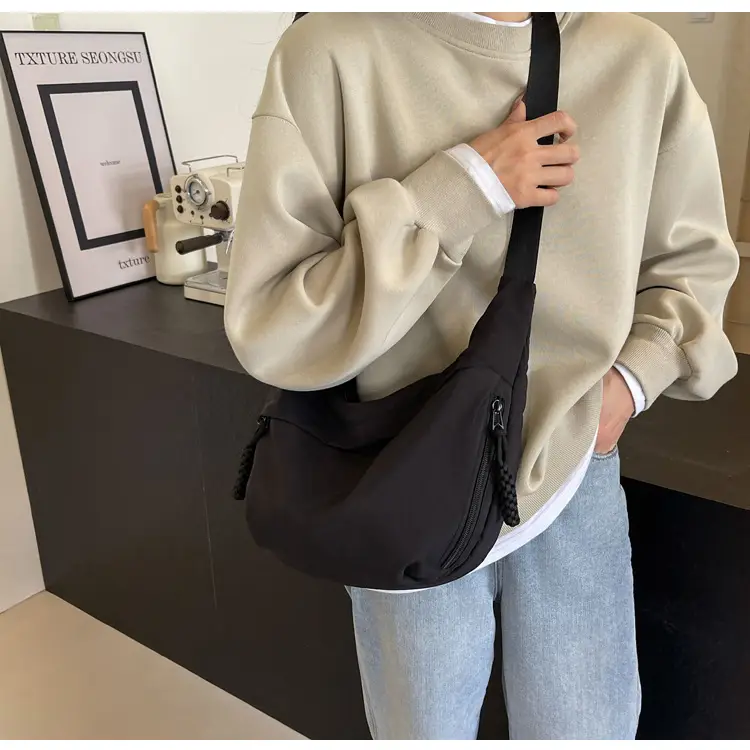 Women Crossbody Bag Large Capacity Beige Leather — feature 11