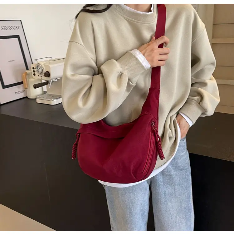 Women Crossbody Bag Large Capacity Beige Leather — feature 13