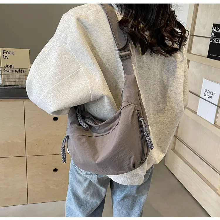 Women Crossbody Bag Large Capacity Beige Leather — feature 20