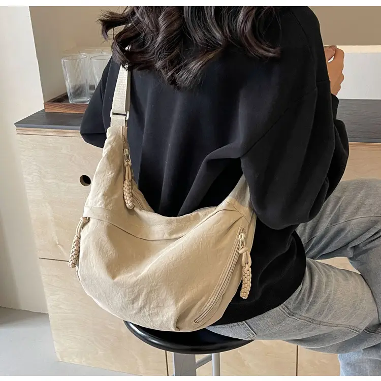 Women Crossbody Bag Large Capacity Beige Leather — feature 24