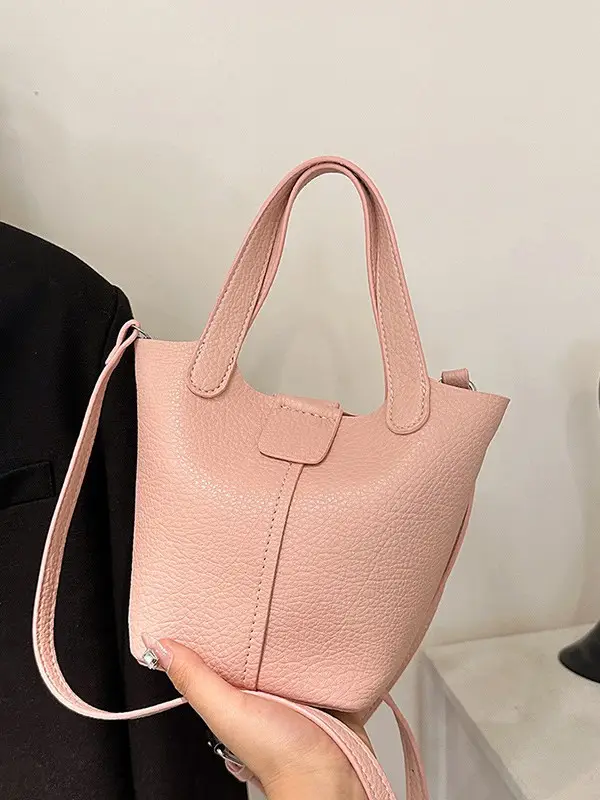Women's Yellow PU Leather 2-Piece Handbag Set