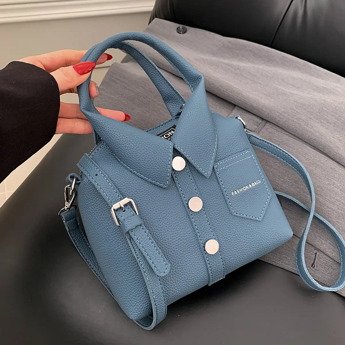 Pink Crossbody Bag for Women with Button Detail