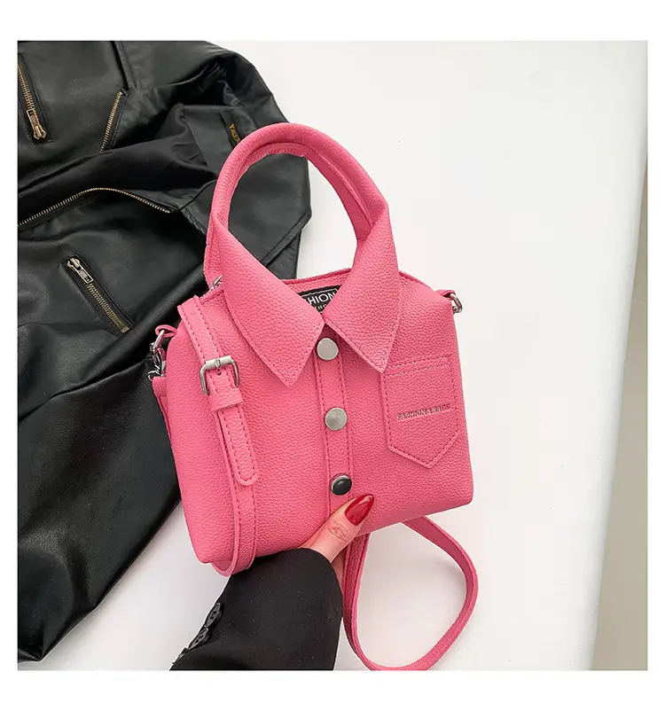 Pink Crossbody Bag for Women with Button Detail — feature 31