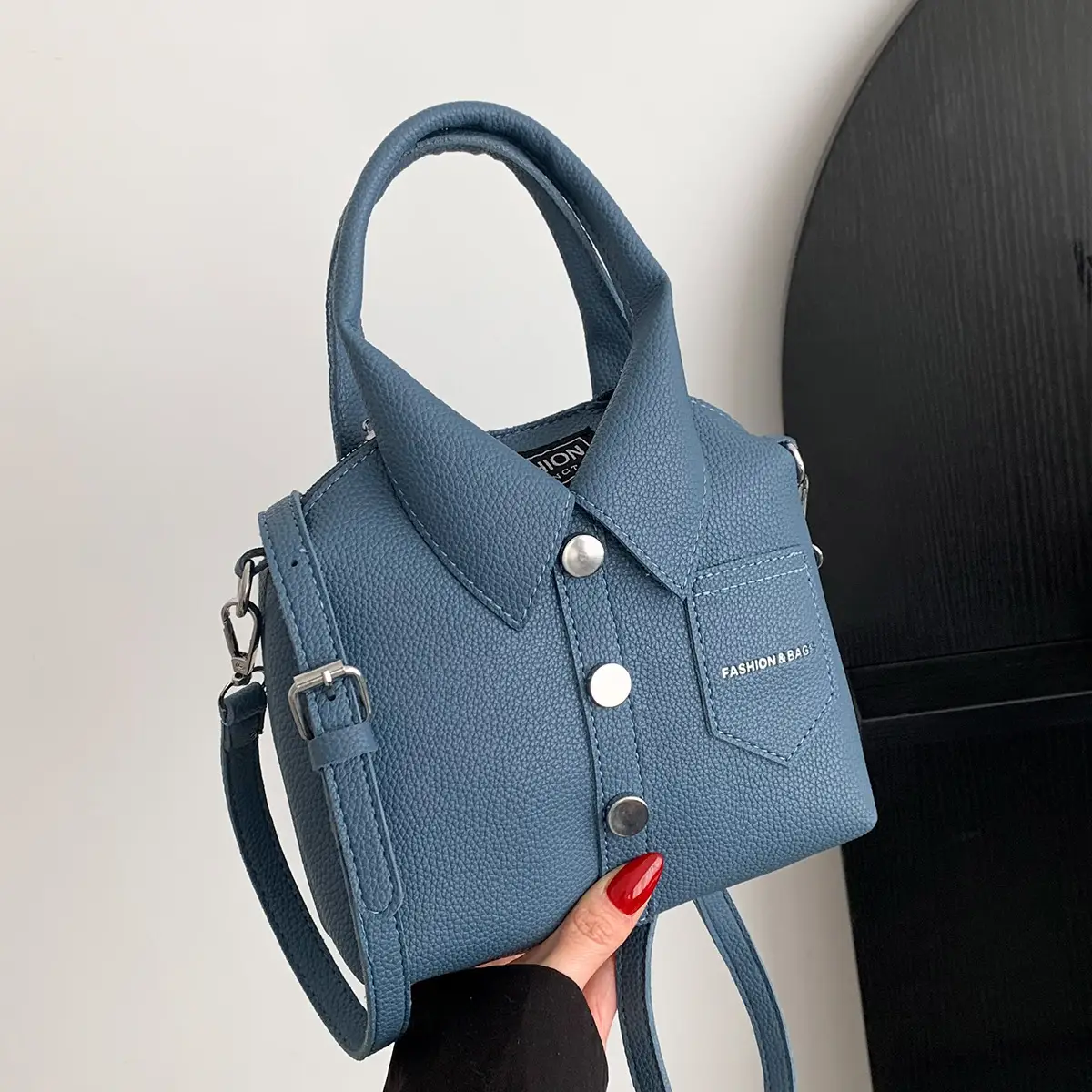 Pink Crossbody Bag for Women with Button Detail