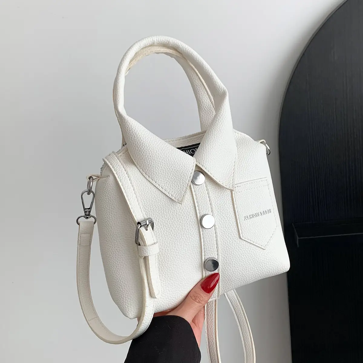 Pink Crossbody Bag for Women with Button Detail