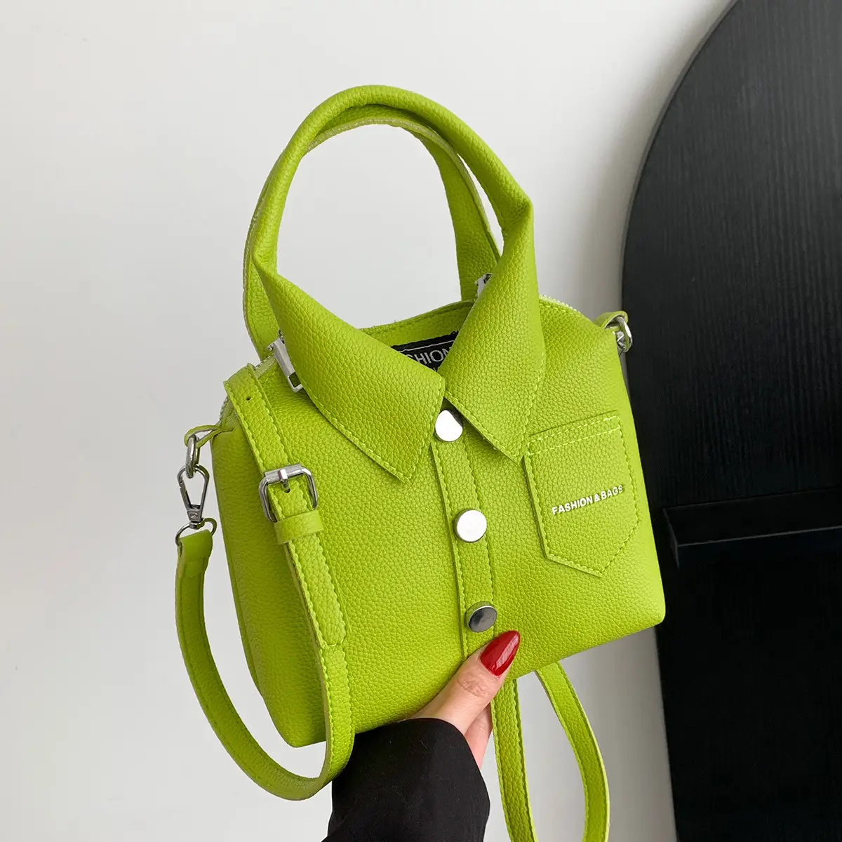 Pink Crossbody Bag for Women with Button Detail