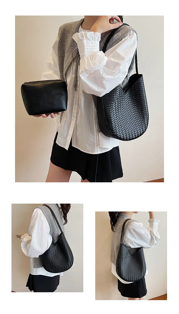 Brown Woven Women's Shoulder Bag 2025 New Commuter Tote — feature 26