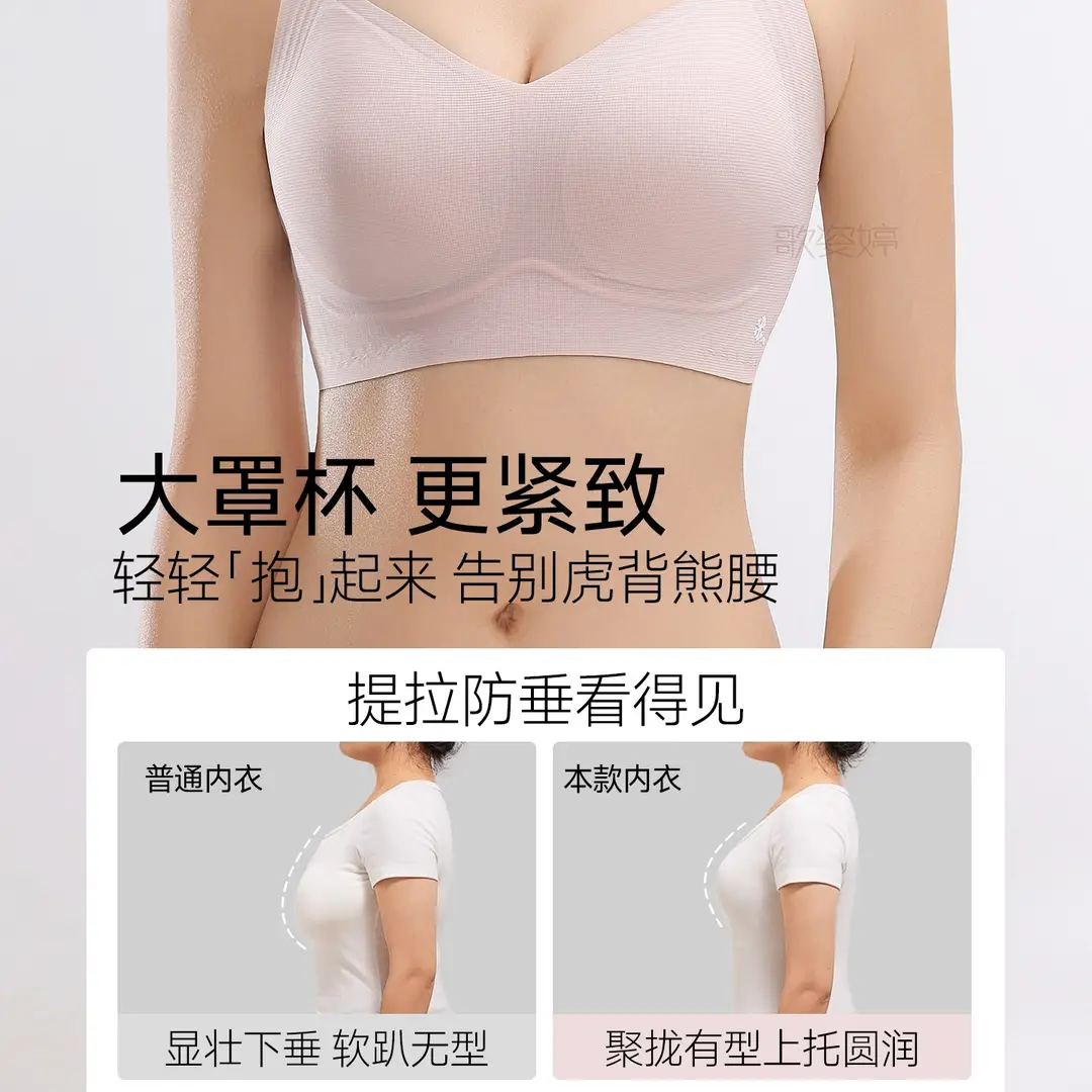 Large Bust Minimizing Bra for Women, Full Coverage, Large Wrap, Anti-Sagging, Side Breast Collection, 7A Antibacterial, Thin, Seamless Bra for Summer