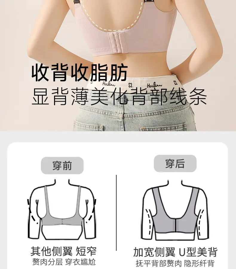 Large Bust Minimizing Bra for Women, Full Coverage, Large Wrap, Anti-Sagging, Side Breast Collection, 7A Antibacterial, Thin, Seamless Bra for Summer — feature 14