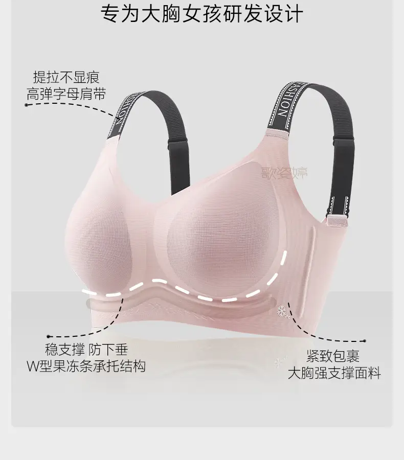 Large Bust Minimizing Bra for Women, Full Coverage, Large Wrap, Anti-Sagging, Side Breast Collection, 7A Antibacterial, Thin, Seamless Bra for Summer — feature 5