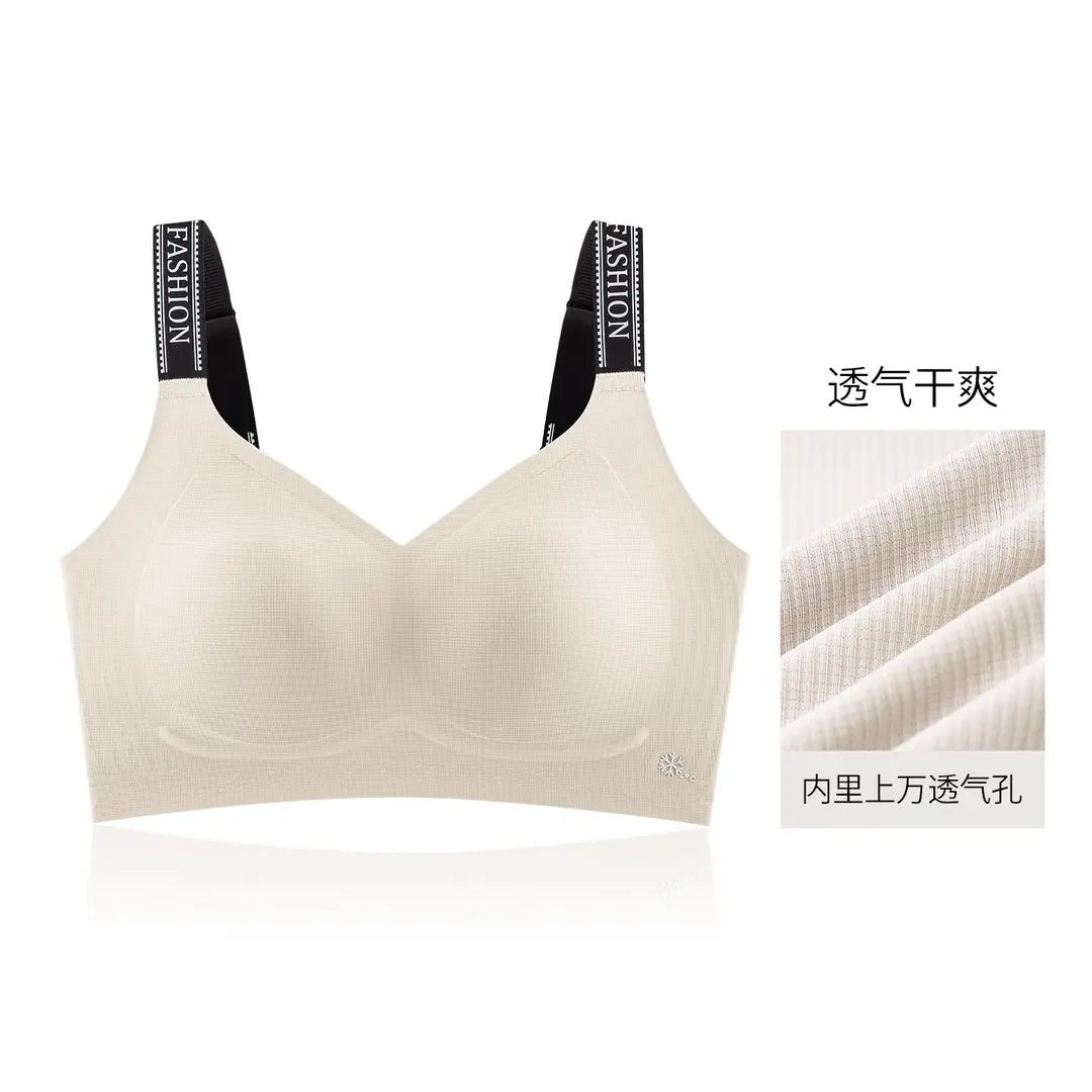 Large Bust Minimizing Bra for Women, Full Coverage, Large Wrap, Anti-Sagging, Side Breast Collection, 7A Antibacterial, Thin, Seamless Bra for Summer