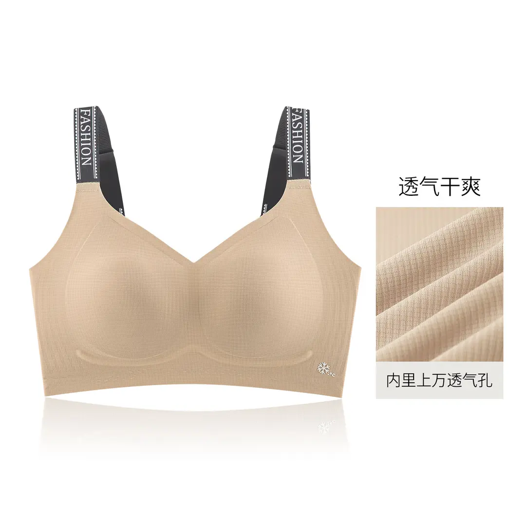 Large Bust Minimizing Bra for Women, Full Coverage, Large Wrap, Anti-Sagging, Side Breast Collection, 7A Antibacterial, Thin, Seamless Bra for Summer
