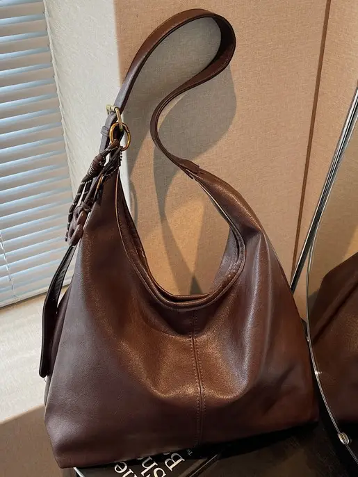 Brown Leather Shoulder Bag for Women 2025 Autumn Winter - Image 5