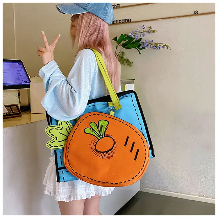 Cute Carrot 3D Shoulder Bag for Girls - Image 4