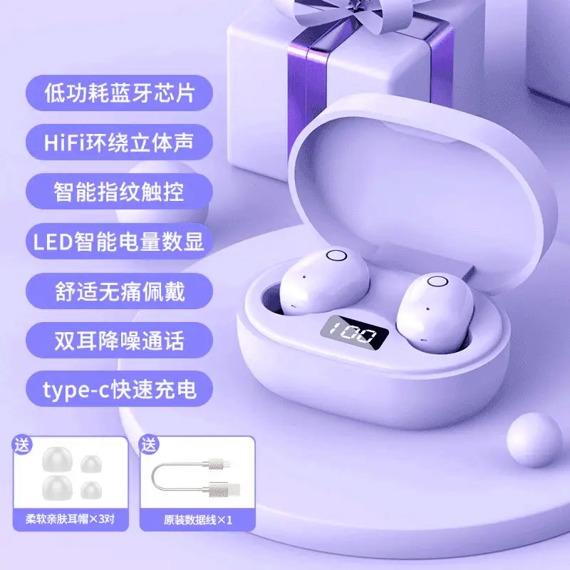 High-Appearance Bluetooth Earphones for Girls, Cute True Wireless Noise-Cancelling 2026 New Model, In-Ear Mini with Super Long Battery Life