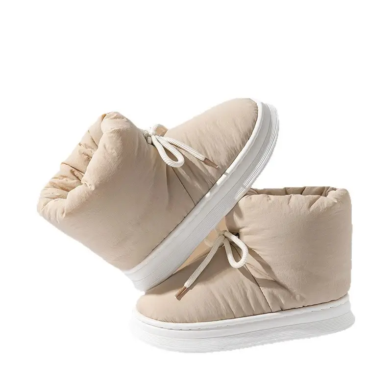 2025 High-Top Cotton Slippers with Heel for Women in Autumn and Winter Plush Home Couple Warm Indoor Home Cotton Slippers - Image 8