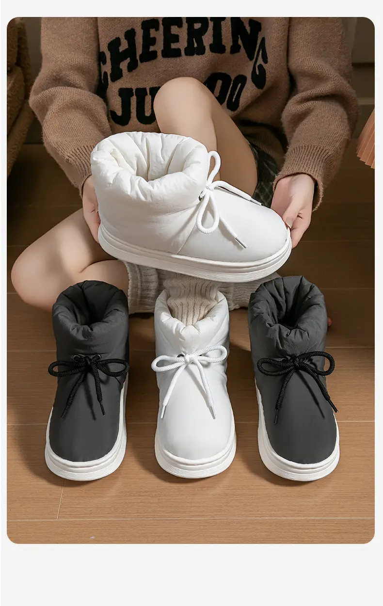 2025 High-Top Cotton Slippers with Heel for Women in Autumn and Winter Plush Home Couple Warm Indoor Home Cotton Slippers — feature 16