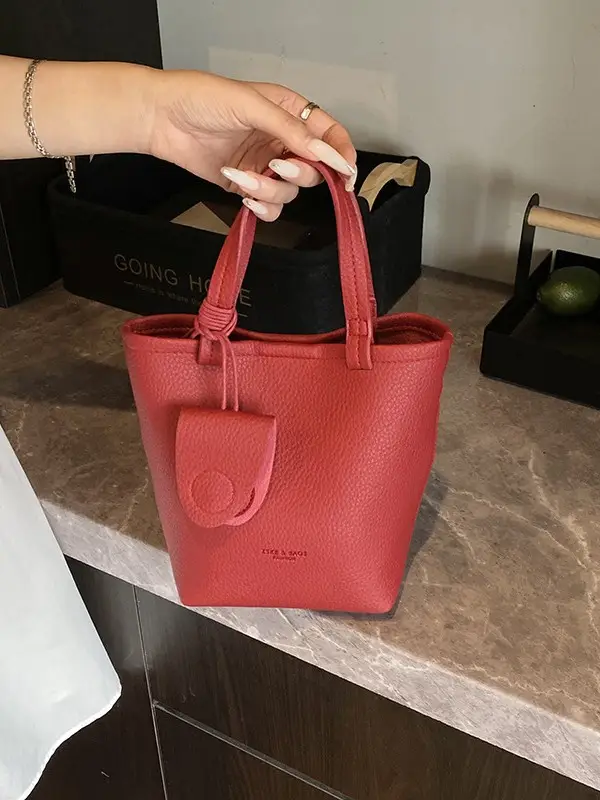 Korean Style Pebbled Handbag Bucket Bag for Women 2025 - Image 9
