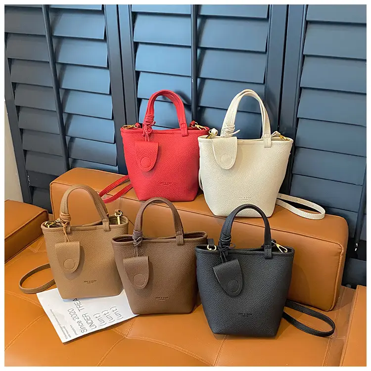 Korean Style Pebbled Handbag Bucket Bag for Women 2025 — feature 1