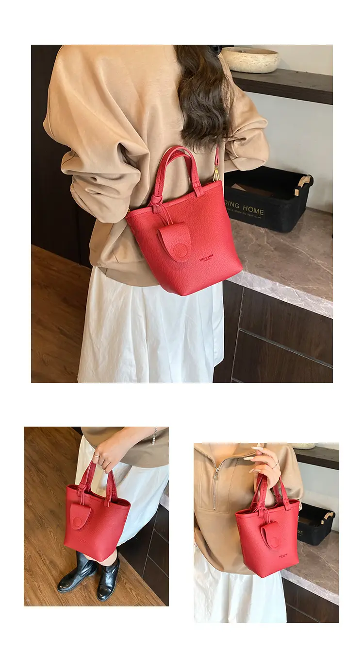 Korean Style Pebbled Handbag Bucket Bag for Women 2025 — feature 17