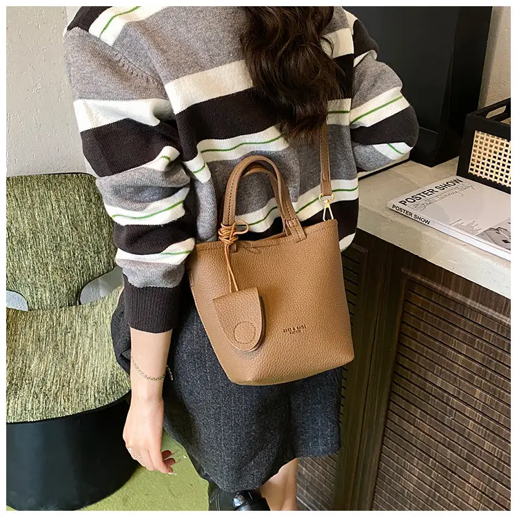 Korean Style Pebbled Handbag Bucket Bag for Women 2025 — feature 30
