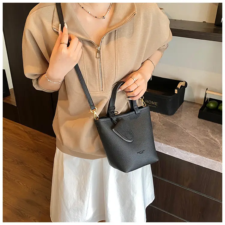 Korean Style Pebbled Handbag Bucket Bag for Women 2025 — feature 33