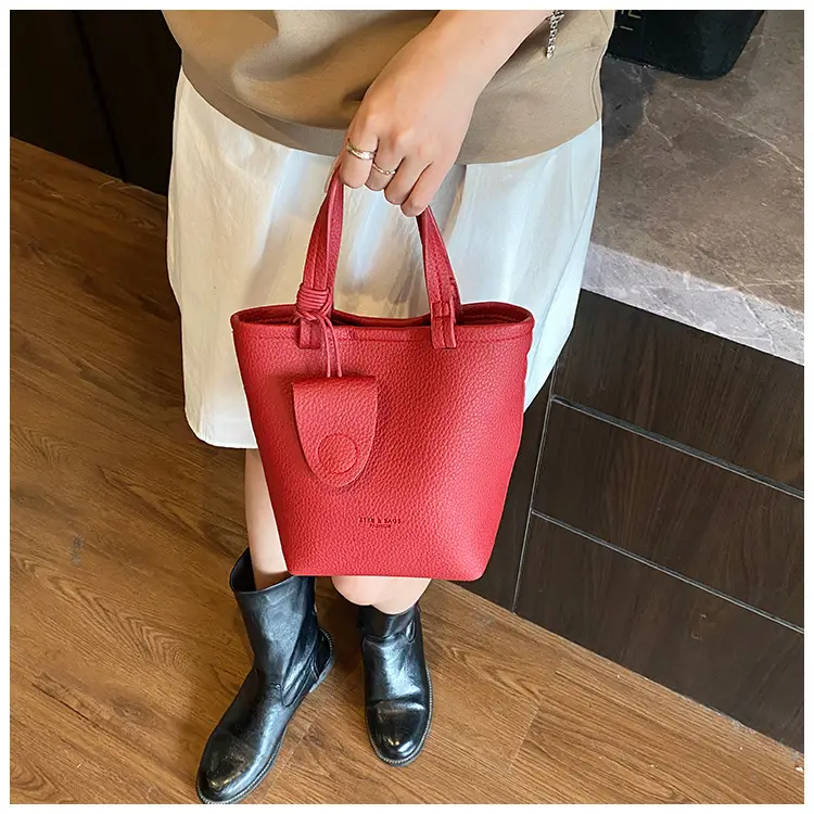 Korean Style Pebbled Handbag Bucket Bag for Women 2025 — feature 38