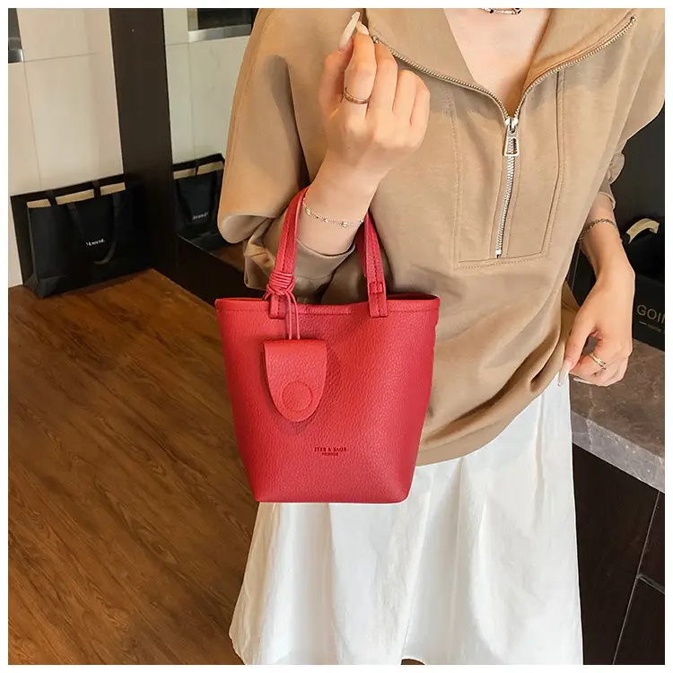 Korean Style Pebbled Handbag Bucket Bag for Women 2025 — feature 40