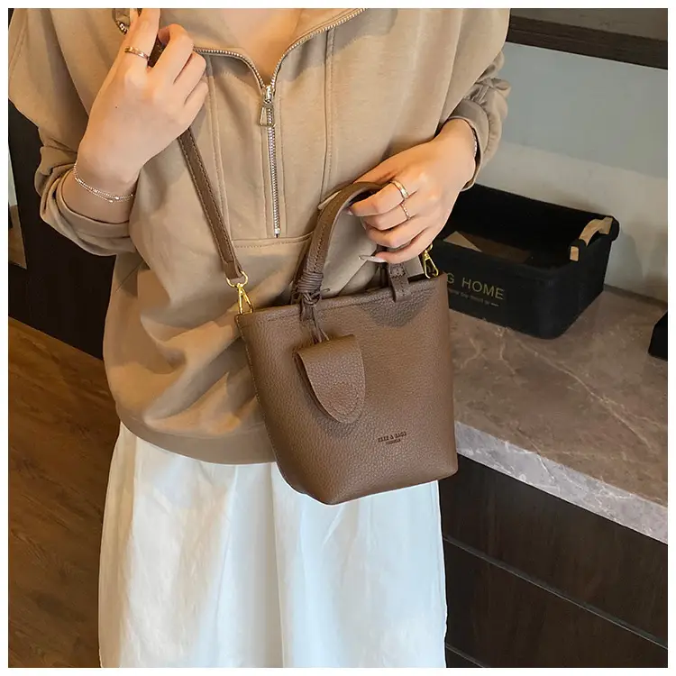 Korean Style Pebbled Handbag Bucket Bag for Women 2025 — feature 45