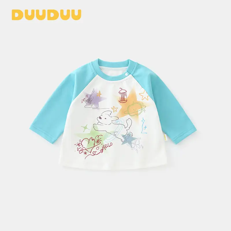 Duuduu Baby Long Sleeve T-Shirt White Soft Kids