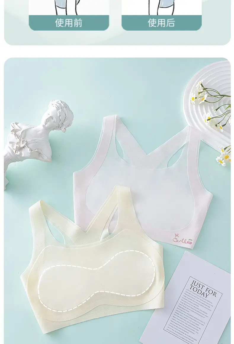 Girls in the First Stage of Development, Middle-Aged and Primary School Students, Sports Vests for Kidsren 6-12 Years Old, Lightweight Girls' Bras — feature 5