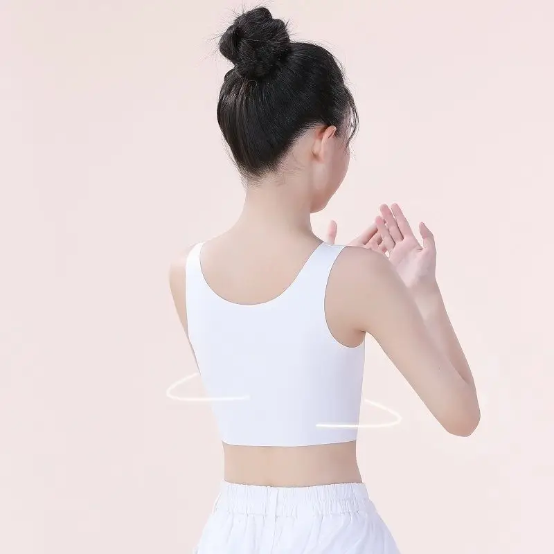 7-16 Years Old Developmental Vest Ice Silk Seamless Girls' Intimates Sports Breathable Anti-Bump Bra for Primary and Secondary School Students — feature 13