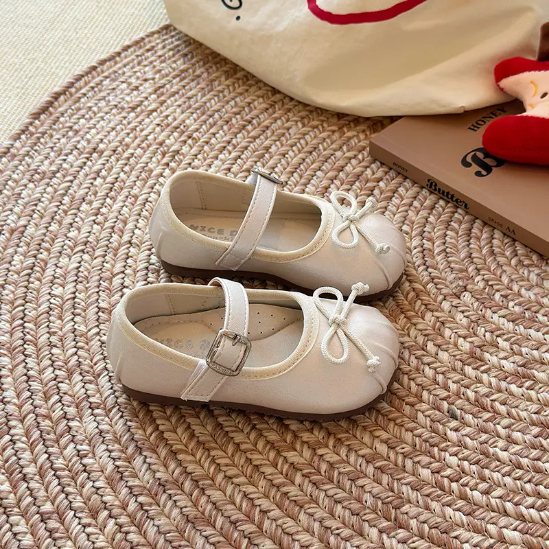 Silver Bow Princess Shoes for Girls Toddler