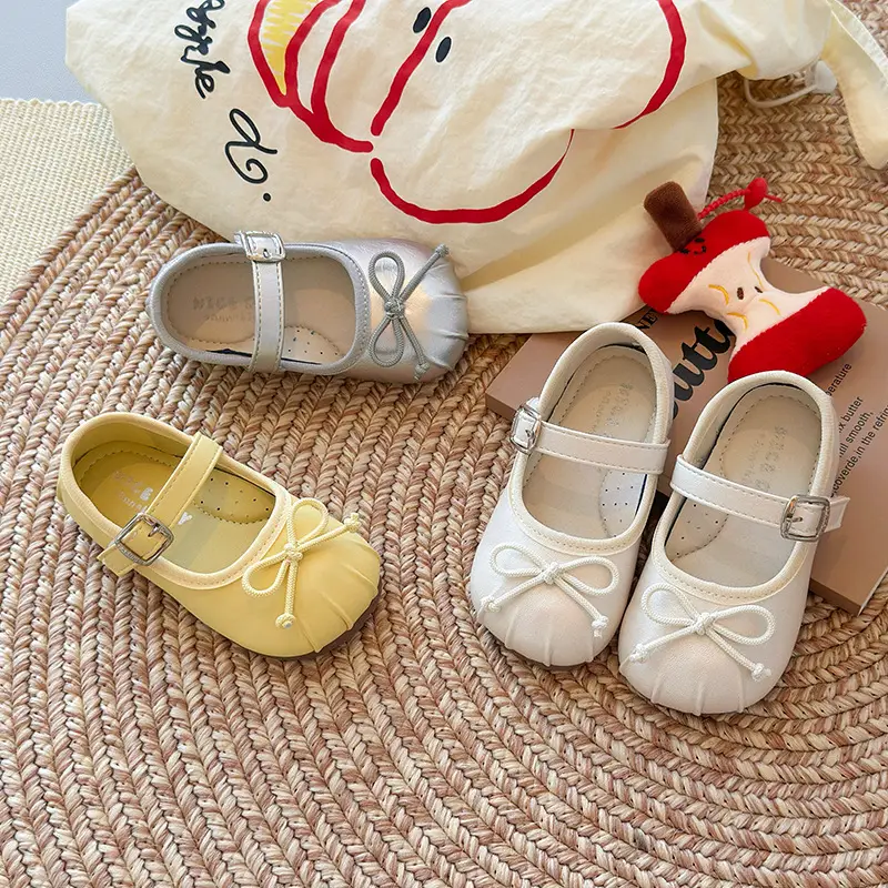 Silver Bow Princess Shoes for Girls Toddler — feature 1
